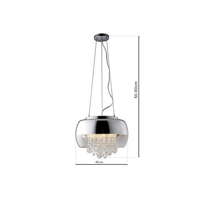 Kristalni lestenec na vrvici LUNA 1xE14/40W/230V