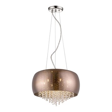 Kristalni lestenec na vrvici MINERVA 5xG9/3W/230V baker