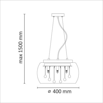 Kristalni lestenec na vrvici ROMEO 6xG9/8W/230V