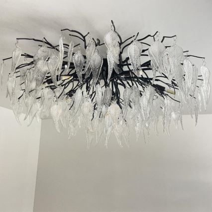 Kristalni nadgradni lestenec 12xG9/40W/230V črna