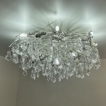 Kristalni nadgradni lestenec 12xG9/40W/230V sijajni krom