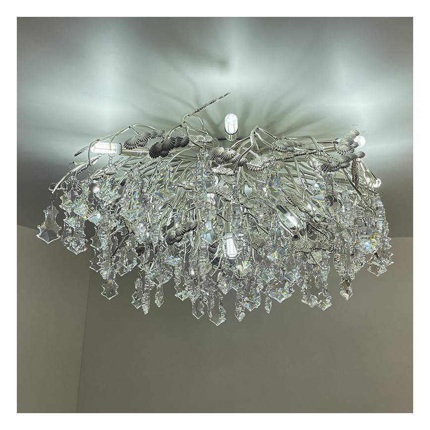 Kristalni nadgradni lestenec 12xG9/40W/230V sijajni krom