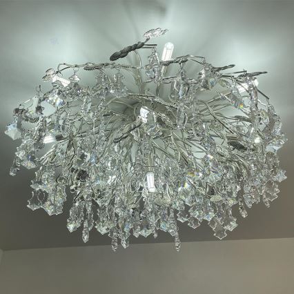 Kristalni nadgradni lestenec 12xG9/40W/230V sijajni krom