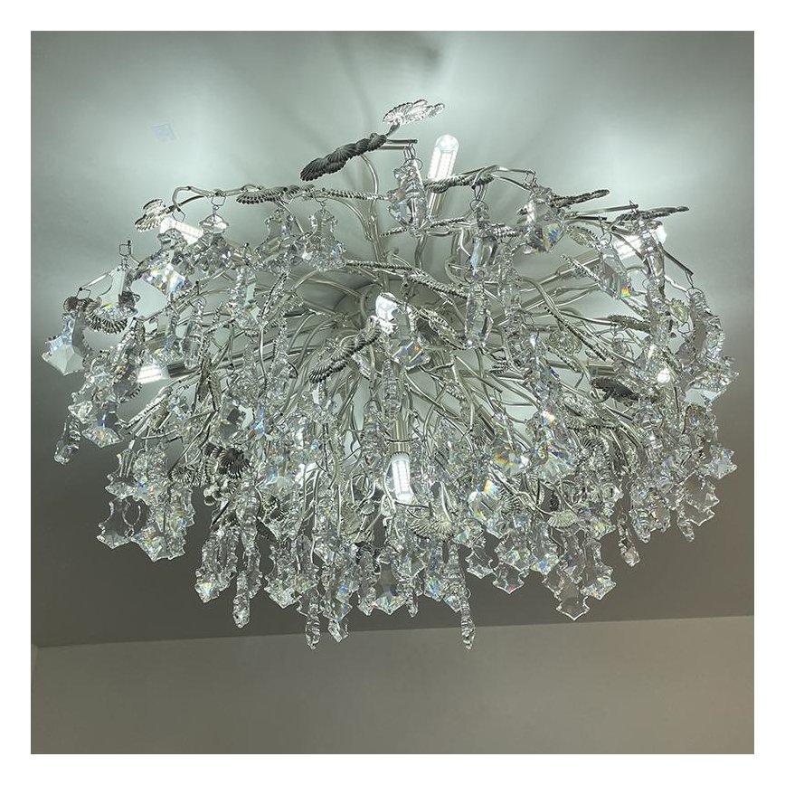 Kristalni nadgradni lestenec 12xG9/40W/230V sijajni krom