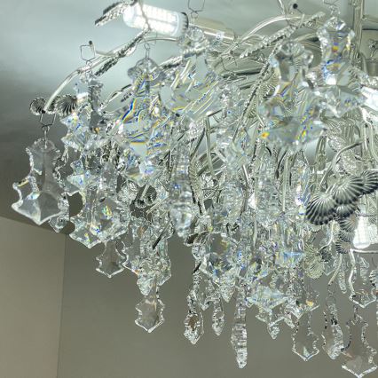 Kristalni nadgradni lestenec 12xG9/40W/230V sijajni krom