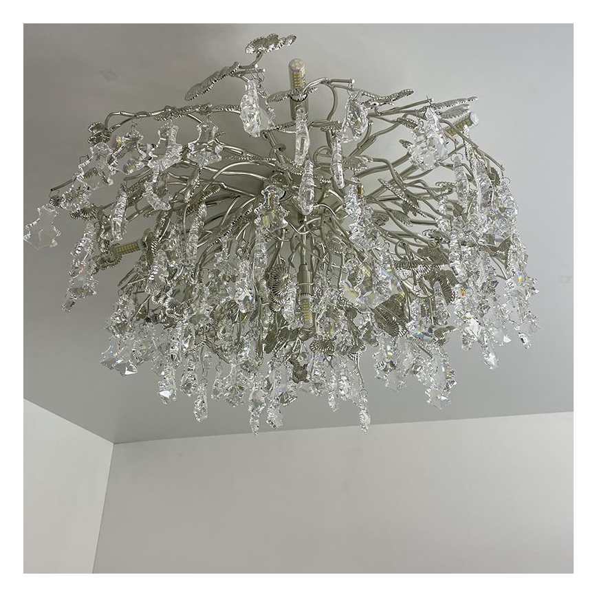 Kristalni nadgradni lestenec 12xG9/40W/230V sijajni krom