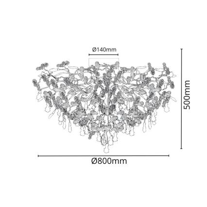 Kristalni nadgradni lestenec 12xG9/40W/230V sijajni krom