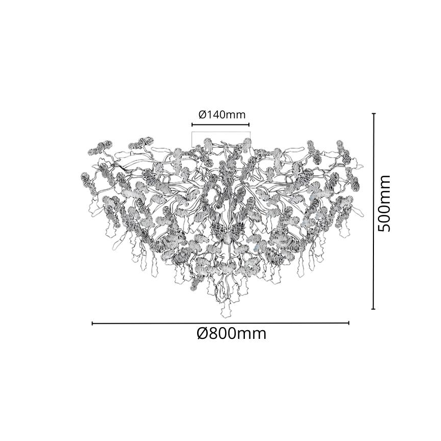 Kristalni nadgradni lestenec 12xG9/40W/230V sijajni krom