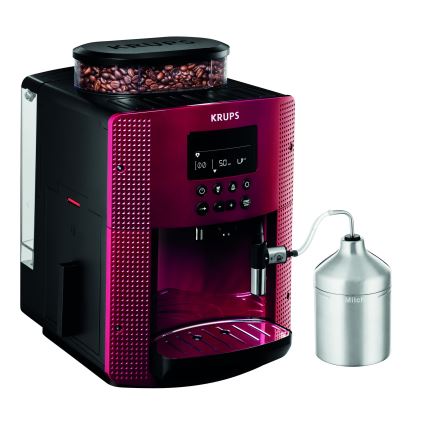 Krups - Avtomatski aparat za kavo z posodo za mleko ESSENTIAL 1450W/230V rdeča