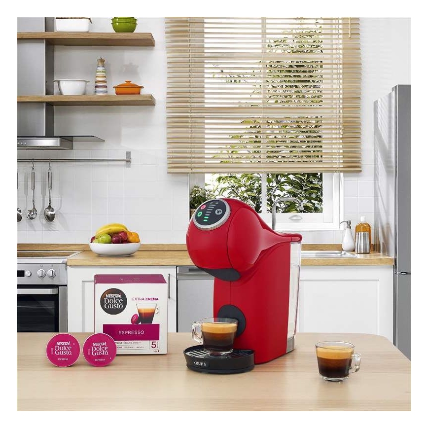 Krups - Kavni aparat na kapsule NESCAFÉ DOLCE GUSTO GENIO S PLUS 1500W rdeča