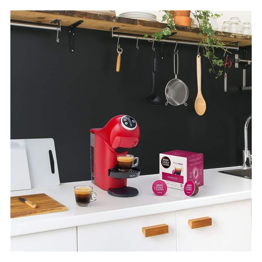 Krups - Kavni aparat na kapsule NESCAFÉ DOLCE GUSTO GENIO S PLUS 1500W rdeča
