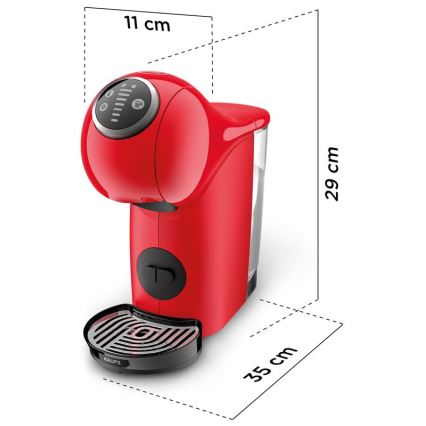 Krups - Kavni aparat na kapsule NESCAFÉ DOLCE GUSTO GENIO S PLUS 1500W rdeča