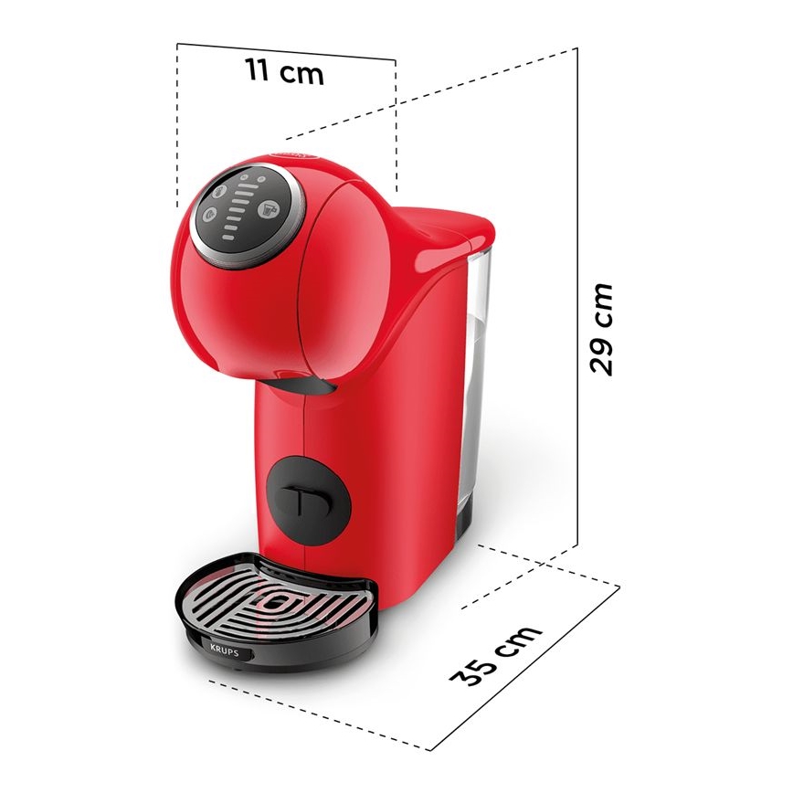 Krups - Kavni aparat na kapsule NESCAFÉ DOLCE GUSTO GENIO S PLUS 1500W rdeča