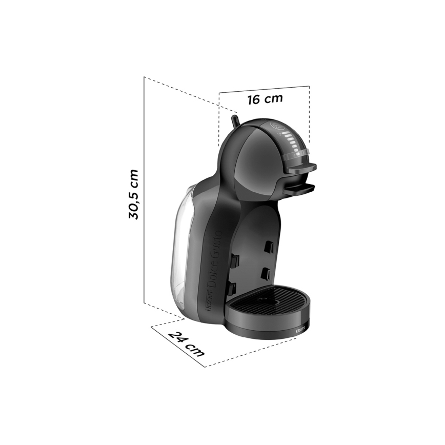 Krups - Kavni aparat na kapsule NESCAFÉ DOLCE GUSTO MINI ME 1500W antracit