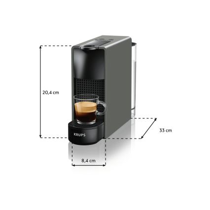 Krups - Kavni aparat na kapsule NESPRESSO Essenza mini 1310W/230V siva