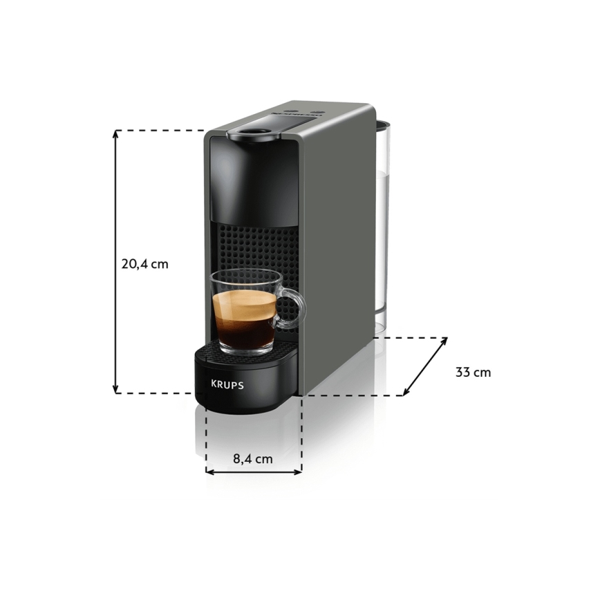 Krups - Kavni aparat na kapsule NESPRESSO Essenza mini 1310W/230V siva
