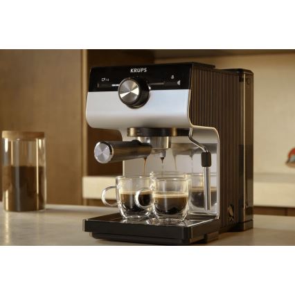 Krups - Ročni kavni aparat za dve skodelici AUTHENTIC 1450W/230V siva