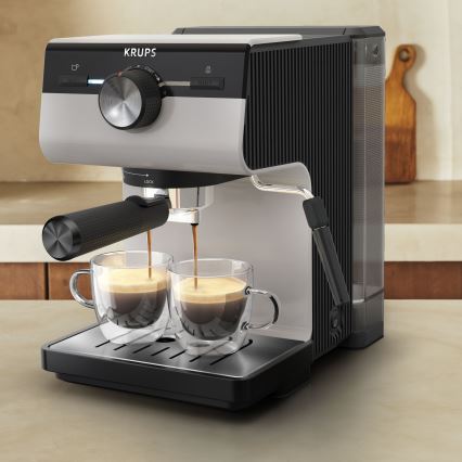 Krups - Ročni kavni aparat za dve skodelici AUTHENTIC 1450W/230V siva