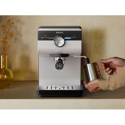 Krups - Ročni kavni aparat za dve skodelici AUTHENTIC 1450W/230V siva