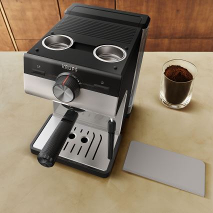 Krups - Ročni kavni aparat za dve skodelici AUTHENTIC 1450W/230V siva