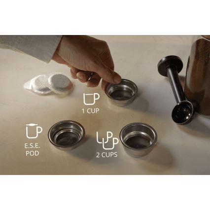 Krups - Ročni kavni aparat za dve skodelici AUTHENTIC 1450W/230V siva