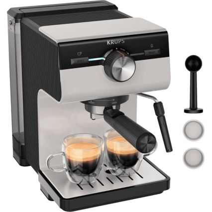 Krups - Ročni kavni aparat za dve skodelici AUTHENTIC 1450W/230V siva