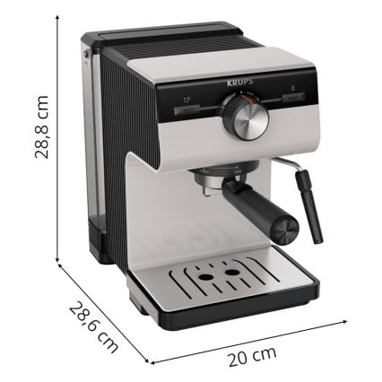 Krups - Ročni kavni aparat za dve skodelici AUTHENTIC 1450W/230V siva