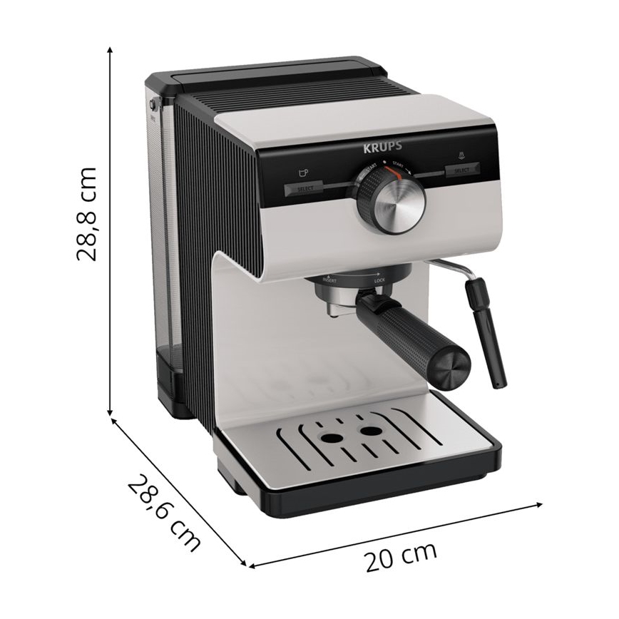 Krups - Ročni kavni aparat za dve skodelici AUTHENTIC 1450W/230V siva