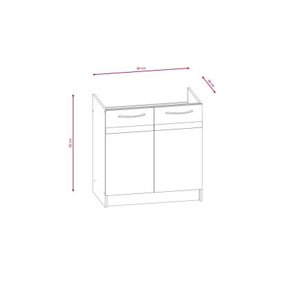 Kuhinjska enota VALERIA 180 cm, hrast sonoma/rjava