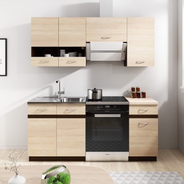 Kuhinjska enota VALERIA 180 cm rjava/hrast sonoma