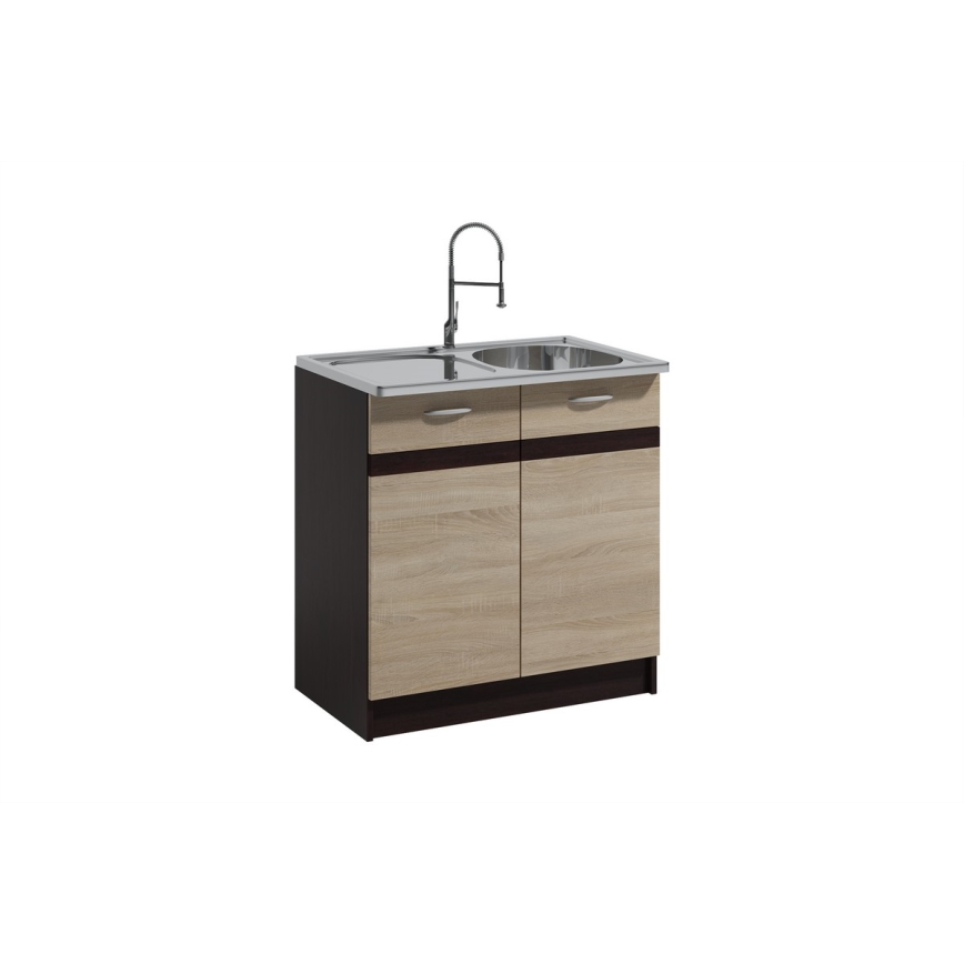 Kuhinjska enota VALERIA 180 cm rjava/hrast sonoma