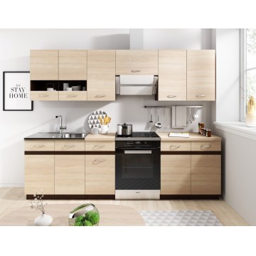 Kuhinjska enota VALERIA 240 cm rjava/hrast sonoma
