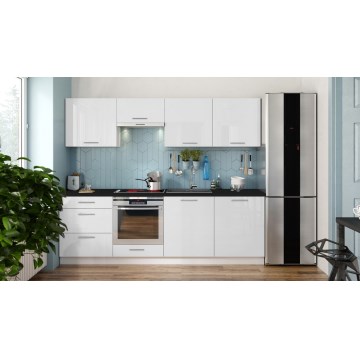 Kuhinjska garnitura CELESTE 240 cm sijajna bela