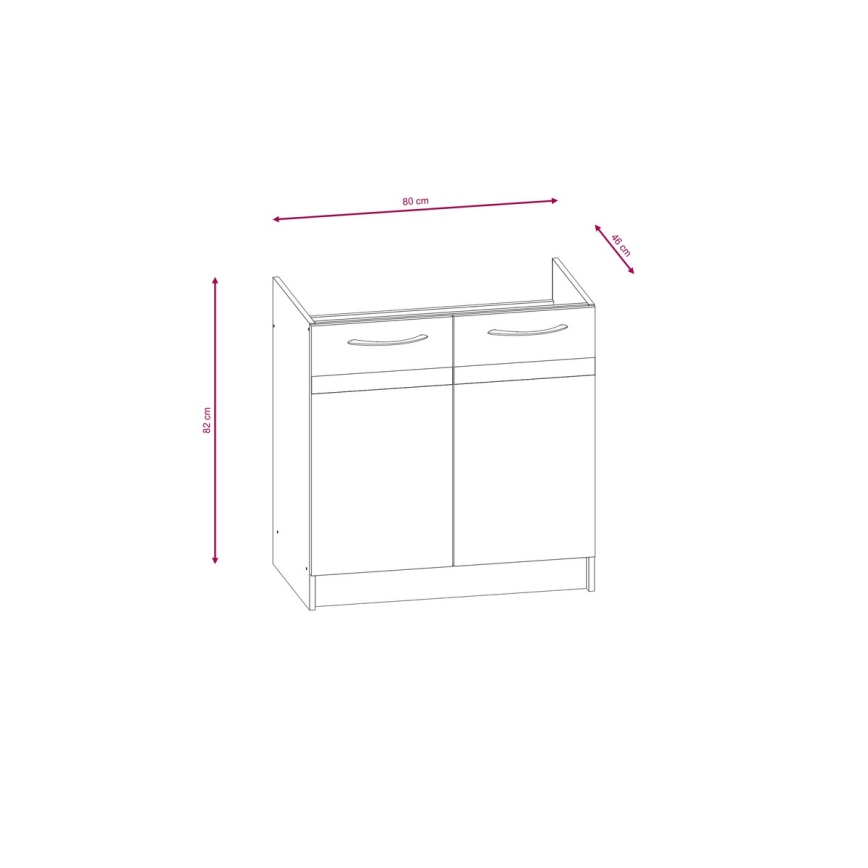 Kuhinjska garnitura VALERIA 240 cm, hrast sonoma/rjava