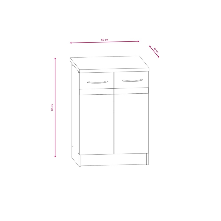 Kuhinjska garnitura VALERIA 240 cm, hrast sonoma/rjava