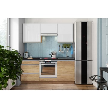 Kuhinjska omara MARINA 180 cm hrastov lesk/bela