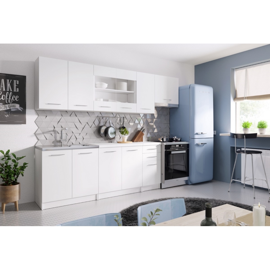 Kuhinjska sestava MARISA 260 cm bela