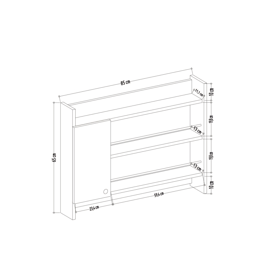 Kuhinjska stenska polica KNERR 65x85 cm bež