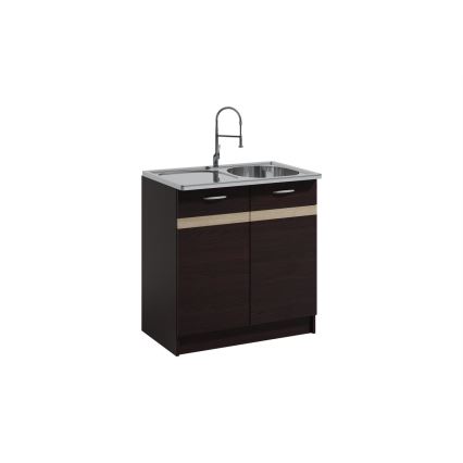 Kuhinjski blok VALERIA 180 cm, hrast sonoma/rjava