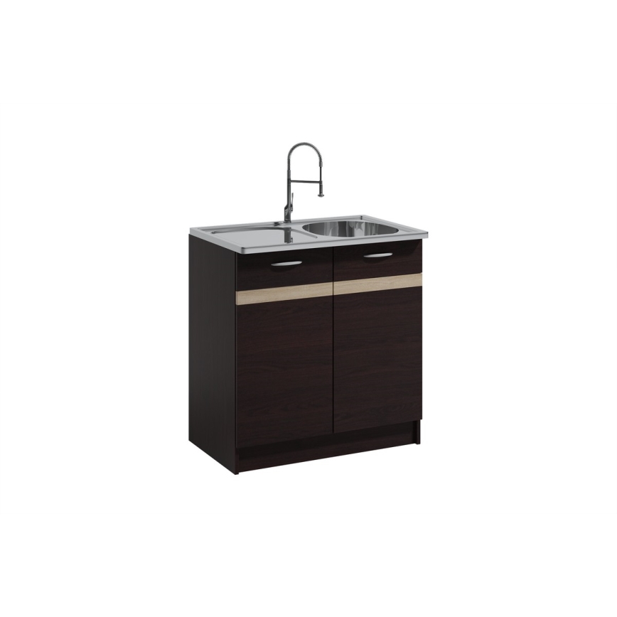 Kuhinjski blok VALERIA 180 cm, hrast sonoma/rjava