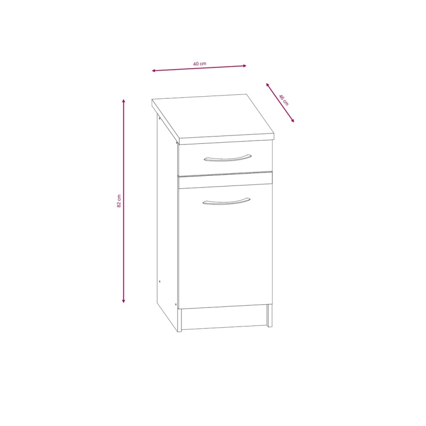 Kuhinjski blok VALERIA 180 cm, hrast sonoma/rjava