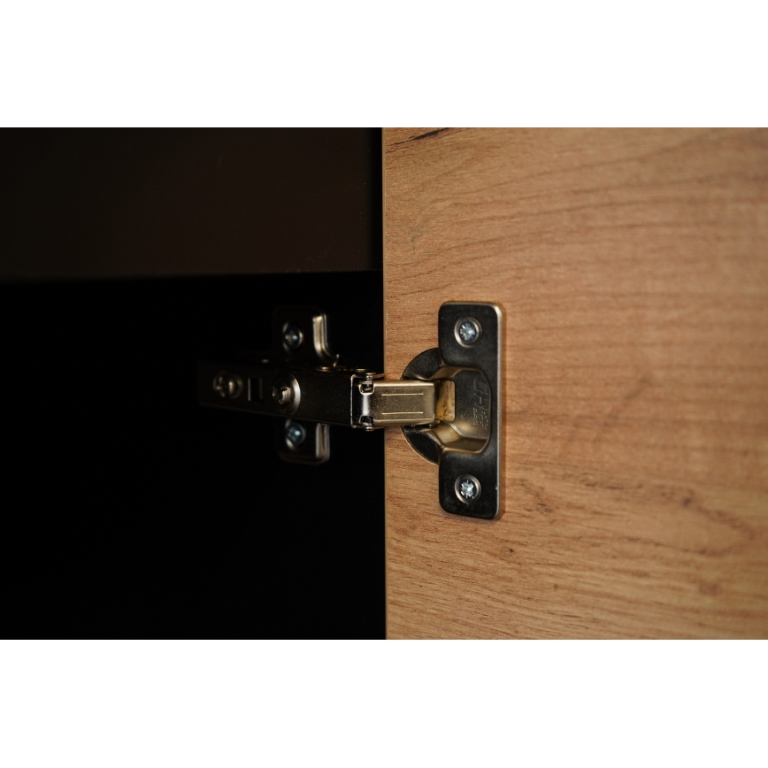 Kuhinjski sestav MARINA 180 cm hrast craft/sijajna črna