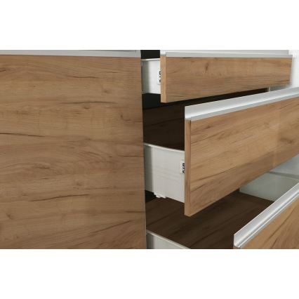 Kuhinjski sestav MARINA 240 cm hrast craft/sijajna bela