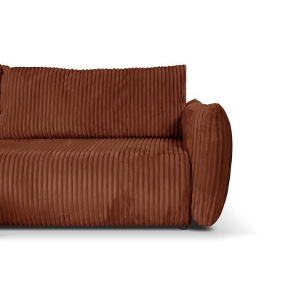 L-shaped univerzalna folding kotna lounge suite s prostorom za shranjevanje FRIDA rjava