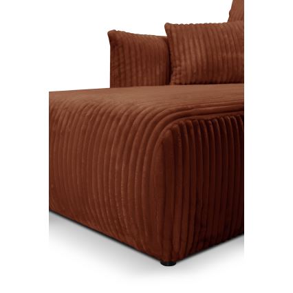 L-shaped univerzalna folding kotna lounge suite s prostorom za shranjevanje FRIDA rjava