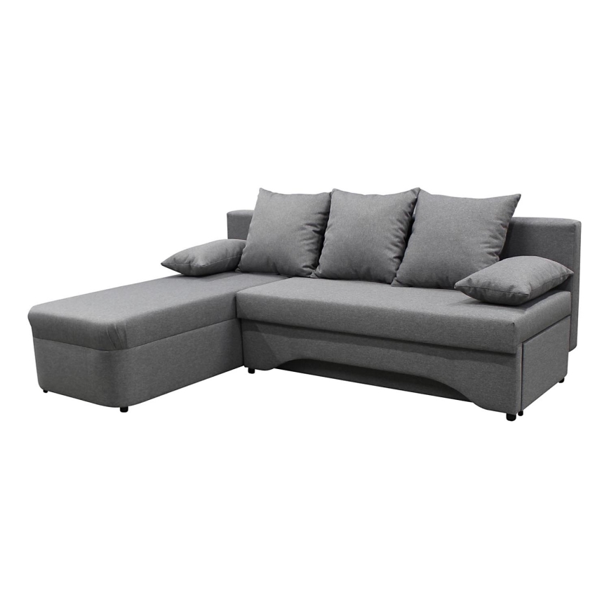 L-shaped upholstered univerzalna folding kotna lounge suite ALMEIDA siva