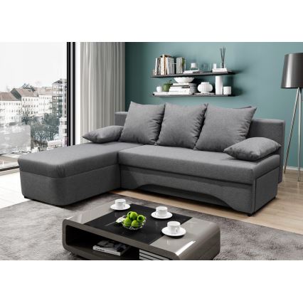 L-shaped upholstered univerzalna folding kotna lounge suite ALMEIDA siva
