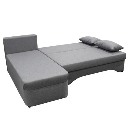 L-shaped upholstered univerzalna folding kotna lounge suite ALMEIDA siva