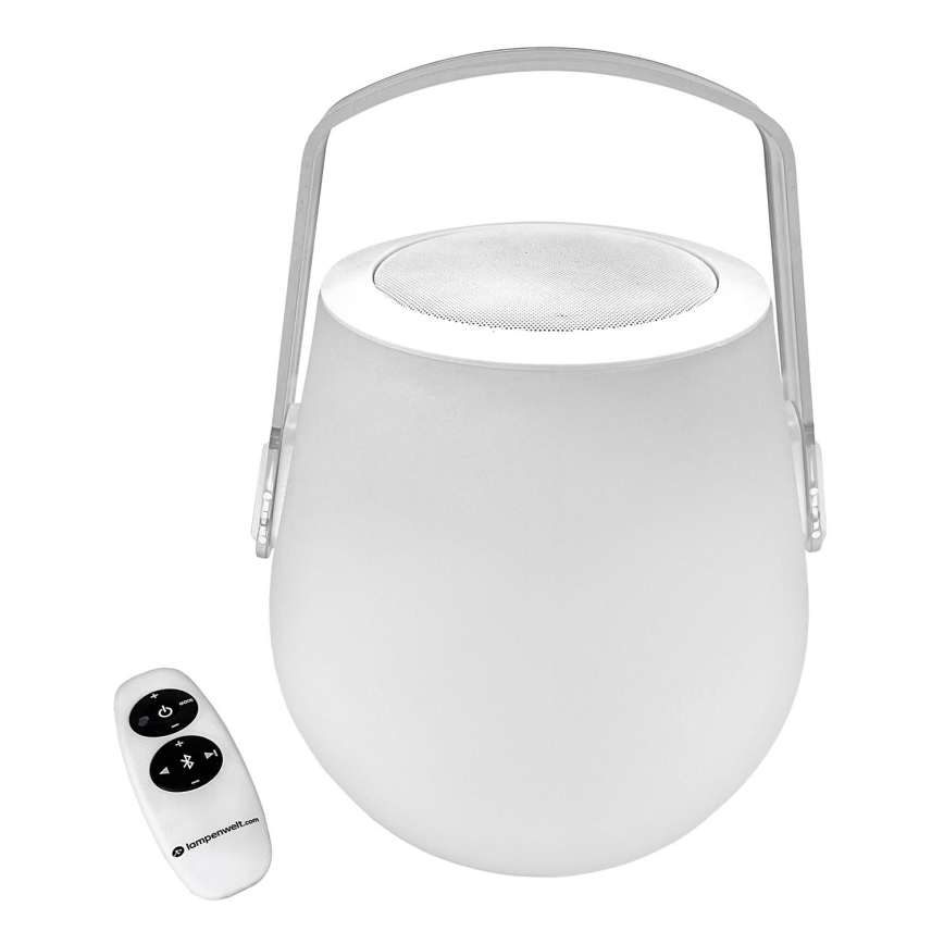 Lampenwelt - LED RGB Zatemnitvena namizna svetilka z zvočnikom LED/3W/3,7V Bluetooth 2000mAh IP44 + Daljinski upravljalnik