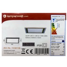 Lampenwelt - LED RGBW Zatemnitvena stropna svetilka LYNN LED/29,5W/230V 2700-6500K + Daljinski upravljalnik